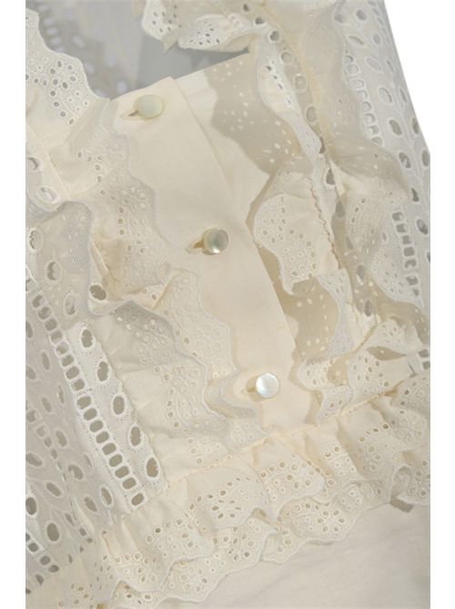 Top senza maniche in pizzo Sangallo di misto cotone e lino ALBERTA FERRETTI | U0808 16230002